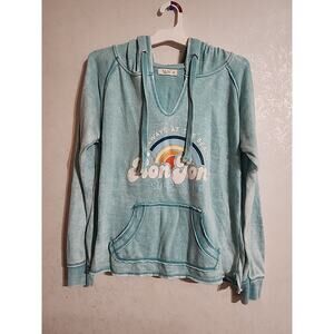 Ron Jon Surf Shop Always At the Beach Hoodie sz M Distressed Cocoa Beach Light